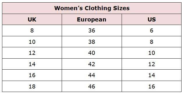 european size 42 to us womens clothing